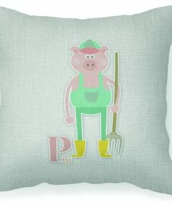 The-store Alphabet P For Pig Fabric Decorative Pillow