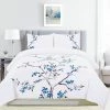 Blue Nile Mills Cherry Garden Cotton Duvet Cover And Pillow Sham, Blue, Kgck Duvet Cover Set