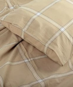 BNF Home Windowpane Washed Cotton Duvet Cover Set, Camel, King, 102"x90" -Bare Sales Store 2c71b2730e45d085 7460 w800 h800 b0 p0