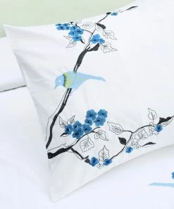 Blue Nile Mills Cherry Garden Cotton Duvet Cover And Pillow Sham, Blue, Kgck Duvet Cover Set -Bare Sales Store 2df1d1b3032348cb 5030 w800 h800 b0 p0