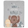 Lambs & Ivy Star Wars Rebels R2D2/C-3PO/Chewbacca Soft Sherpa Baby Blanket