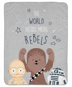 Lambs & Ivy Star Wars Rebels R2D2/C-3PO/Chewbacca Soft Sherpa Baby Blanket