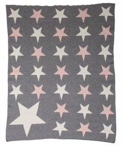 Parkland Collection Twinkle Stars Light Grey Knitted Baby Blanket BTRK21166