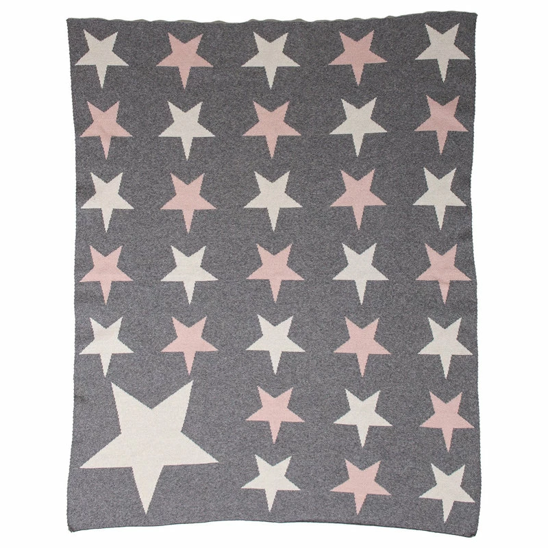 Parkland Collection Twinkle Stars Light Grey Knitted Baby Blanket BTRK21166 1 Parkland Collection Twinkle Stars Light Grey Knitted Baby Blanket BTRK21166