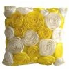 The HomeCentric Satin Ribbon 26"x26" Silk Yellow Euro Sham, Sunny Yellow Blooms