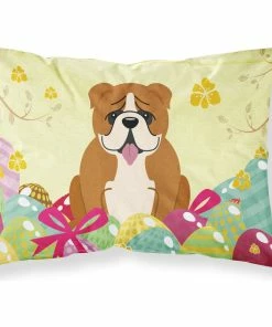 The-store Easter Eggs English Bulldog Red White Fabric Standard Pillowcase