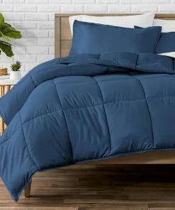Bare Home Down Alternative Comforter Set, Dark Blue, Queen