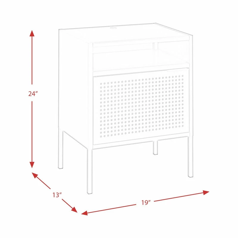 Bowery Hill Open Metal Shelf Nightstand With USB Port In Black 4 Bowery Hill Open Metal Shelf Nightstand With USB Port In Black - Image 4