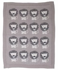 Parkland Collection Lion King Light Grey Knitted Baby Blanket BTRK21165
