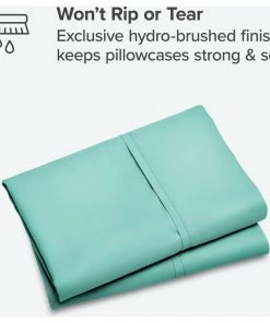 Bare Home Microfiber Pillowcases - Set Of 2, Turquoise, Standard -Bare Sales Store 35113e6d027975c8 7555 w800 h800 b1 p0