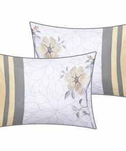 Nanshing America Candice 12-Piece Comforter Set, Gray/Yellow, Queen -Bare Sales Store 36519d5c0053a1d4 3073 w800 h800 b1 p0