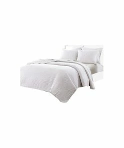 Olliix JLA Madison Park Keaton Polyester Coverlet Set, White, King