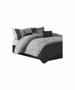 Olliix Madison Park Microsuede Printed 7-Piece Comforter Set, Queen