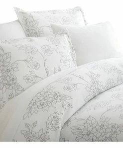 Ienjoy Home Home Collection Premium 3 Piece Vine Printed Duvet Cover Set, King, Gray