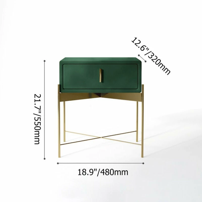HOMARY Green Bedroom Nightstand With Drawer Velvet Upholstered Bedside Table 7 HOMARY Green Bedroom Nightstand With Drawer Velvet Upholstered Bedside Table - Image 7