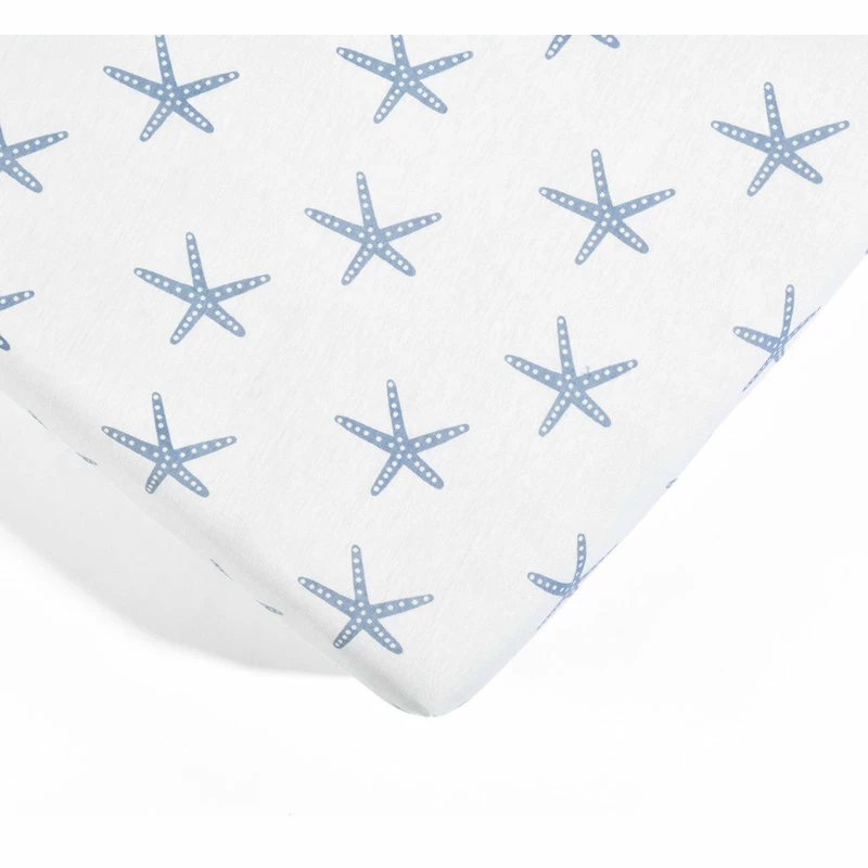 Lush Decor Baby Seaside Starfish Organic Cotton Fitted Crib Sheet Blue 2Pk 28x52x9 5 Lush Decor Baby Seaside Starfish Organic Cotton Fitted Crib Sheet Blue 2Pk 28x52x9 - Image 5