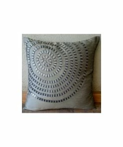 The HomeCentric Grey Euro Sham Pillow Cases Art Silk 24x24 Abstract Modern, Metallic Rings -Bare Sales Store 38c10f370515e4e0 0910 w800 h800 b0 p0