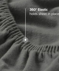 Bare Home Flannel Fitted Bottom Sheet, Gray, Queen, Set Of 2 -Bare Sales Store 3971b93d03068eb6 4500 w800 h800 b0 p0