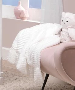 Lambs & Ivy Signature White Ruffled Lux Minky/Jersey Chevron Baby Blanket -Bare Sales Store 39b18abc0e437800 3053 w800 h800 b0 p0