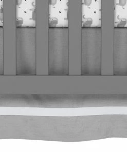 Lambs & Ivy Signature Gray Linen With White Trim 4-Sided Crib Skirt -Bare Sales Store 3ba1be9800f0b998 7747 w800 h800 b0 p0