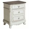 Lexicon Home Averny Nighstand, 2-Tone Finish, Antique White, Gray