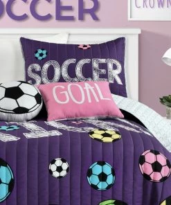 Lush Décor Girls Soccer Kick Quilt Set, Purple, Twin, 4 Piece -Bare Sales Store 3e917a290f60cb6b 9685 w800 h800 b0 p0