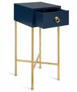 Uniek Decklyn Wood Side Table, 12x12x30, Navy Blue -Bare Sales Store 3ef1dc760bdb3cad 4159 w800 h800 b1 p0