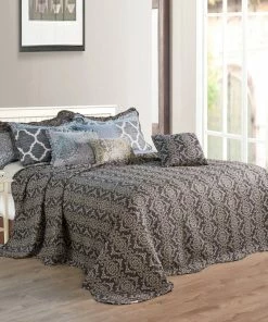 BNF Home Serenta Floral Medalion 9-Piece Bed Spread Set, Gray, King, 122"x106" 12 BNF Home Serenta Floral Medalion 9-Piece Bed Spread Set, Gray, King, 122"x106" -Bare Sales Store 3f31c50d0307183a 1868 w800 h800 b0 p0