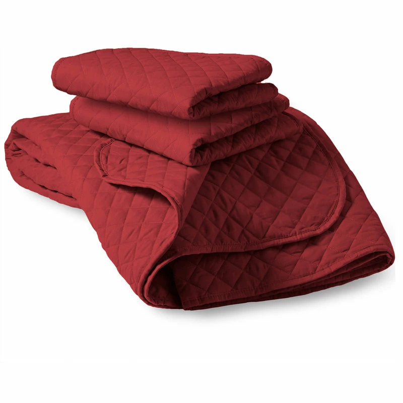 Bare Home Diamond Stitched Coverlet Set, Red, Full/Queen 2 Bare Home Diamond Stitched Coverlet Set, Red, Full/Queen - Image 2