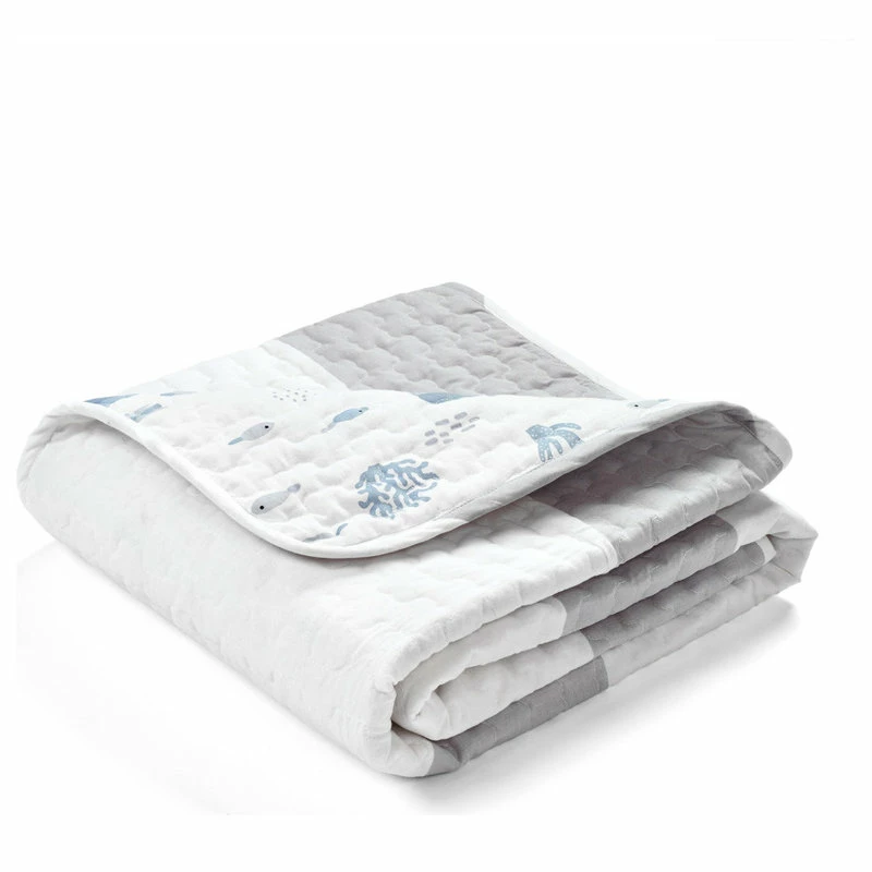 Lush Decor Baby Seaside Organic Cotton Quilt Gray Single 36x50 4 Lush Decor Baby Seaside Organic Cotton Quilt Gray Single 36x50 - Image 4