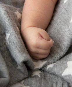 Living Textiles Cotton Muslin Jacquard Blanket, Grey Star -Bare Sales Store 440119bb0d5fffdb 4148 w800 h800 b0 p0