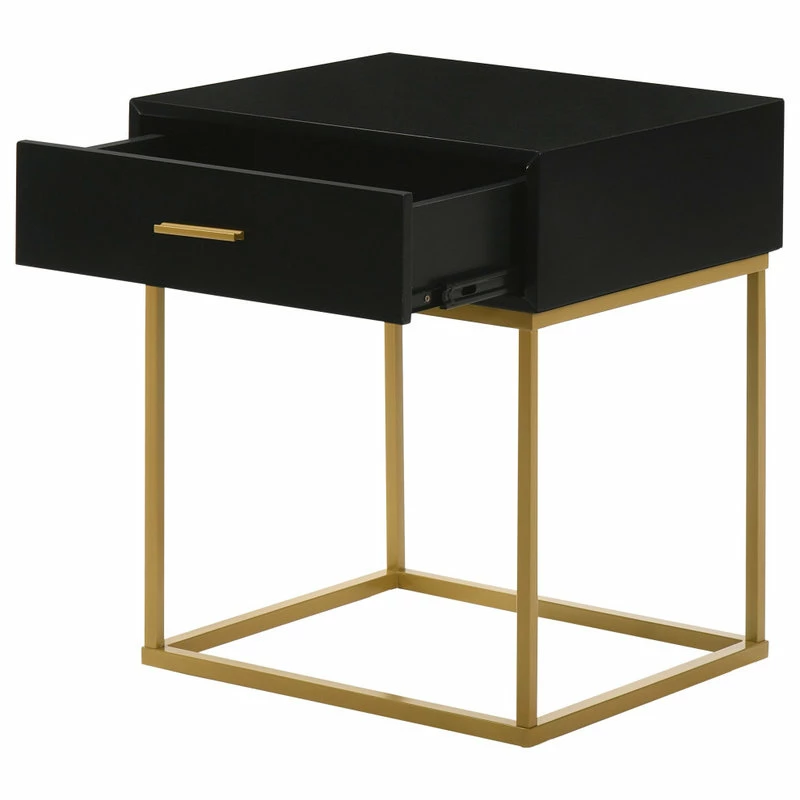 LuXeo USA Catalina 1 Drawer Night Stand, Black 6 LuXeo USA Catalina 1 Drawer Night Stand, Black - Image 6