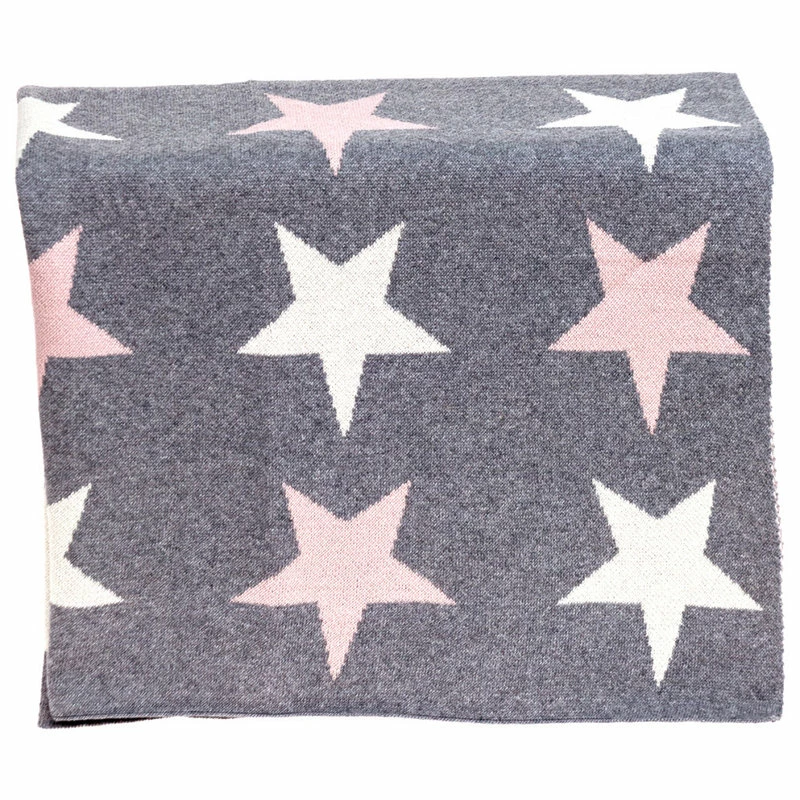 Parkland Collection Twinkle Stars Light Grey Knitted Baby Blanket BTRK21166 3 Parkland Collection Twinkle Stars Light Grey Knitted Baby Blanket BTRK21166 - Image 3