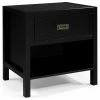 Walker Edison 1-Drawer Classic Solid Wood Nightstand, Black