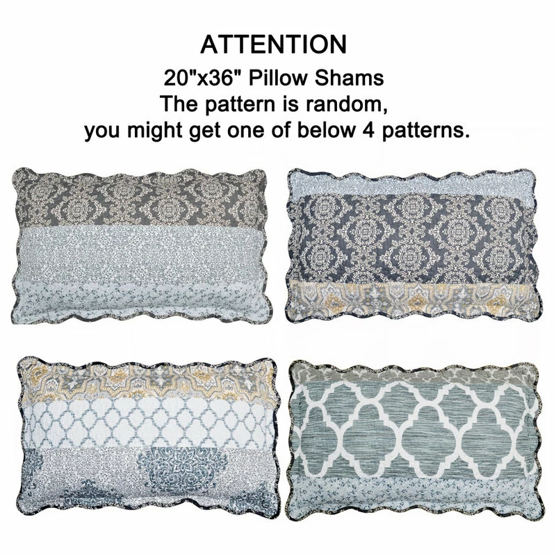 BNF Home Serenta Floral Medalion 9-Piece Bed Spread Set, Gray, King, 122"x106" 7 BNF Home Serenta Floral Medalion 9-Piece Bed Spread Set, Gray, King, 122"x106" - Image 7