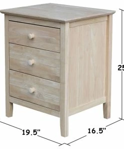 Whitewood Industries Nightstand With 3 Drawers -Bare Sales Store 45b1b79f02867d41 3789 w800 h800 b1 p0