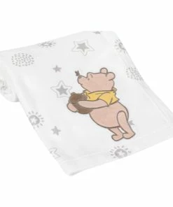 Lambs & Ivy Disney Baby WINNIE THE POOH Cream Fleece Appliqued Baby Blanket