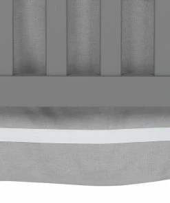 Lambs & Ivy Signature Gray Linen With White Trim 4-Sided Crib Skirt