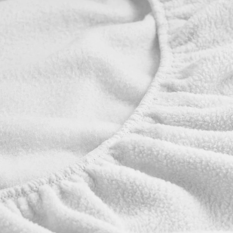 Bare Home Polar Fleece Sheet Set, White, Queen 4 Bare Home Polar Fleece Sheet Set, White, Queen - Image 4