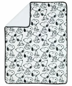 Lambs & Ivy Classic Snoopy Minky And Sherpa Baby Blanket - White/Black -Bare Sales Store 471169470f616fa8 3117 w800 h800 b1 p0