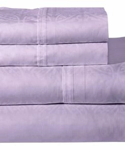 Pointehaven 300TC Printed Sheet Set, Lavender, Twin