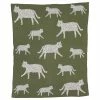 CREATIVE CO-OP Cotton Knit Baby Blanket With Jaguars