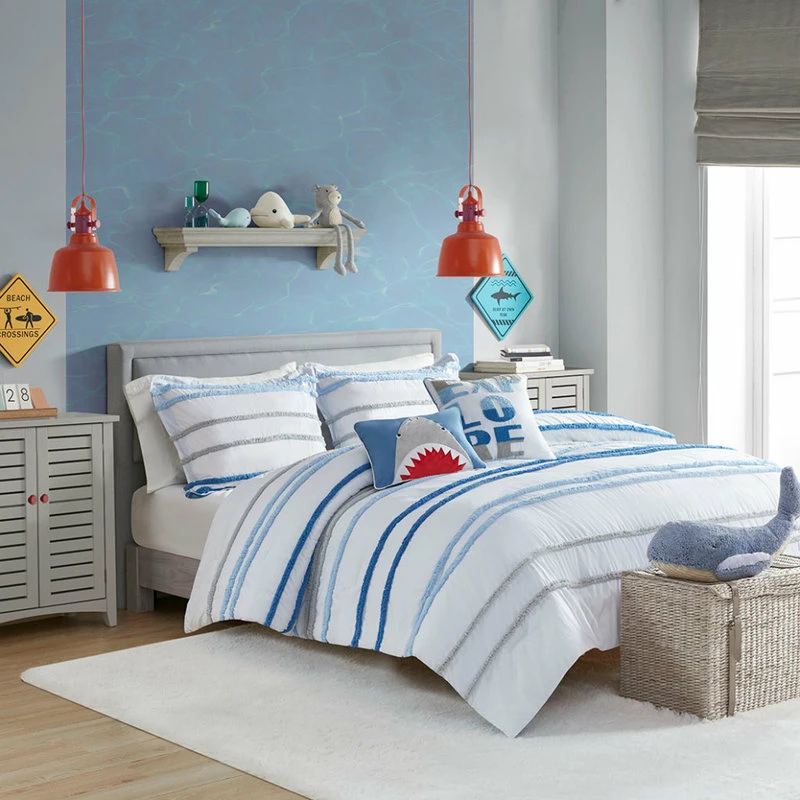 Olliix Kids Haisley Shark Explore Blue Comforter/Duvet Cover Set, Twin, Comforter 3 Olliix Kids Haisley Shark Explore Blue Comforter/Duvet Cover Set, Twin, Comforter - Image 3