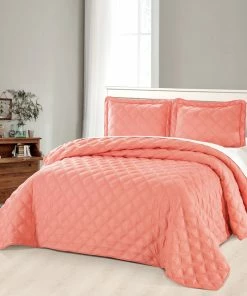 BNF Home Charleston Down Alternative Bed Spread Set, Coral, King -Bare Sales Store 48c18266022bfc77 0133 w800 h800 b0 p0