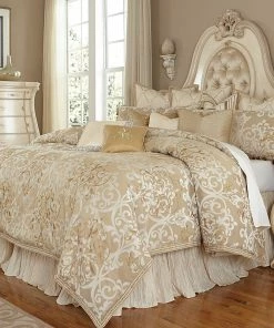 Michael Amini Luxembourg 13-Piece King Comforter Set - Creme -Bare Sales Store 4901a5a70fc80724 4383 w800 h800 b0 p0