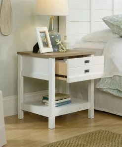 Sauder Cottage Road 1 Drawer Nightstand In Soft White And Lintel Oak -Bare Sales Store 4a31c2fd0ee6fc9b 3972 w800 h800 b0 p0