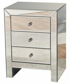 GDFStudio GDF Studio Lucille Mirror Finished 3-Drawer Accent Table
