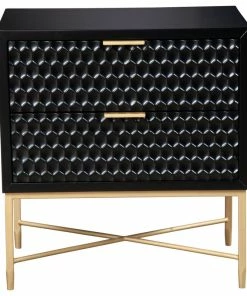 Origins By Alpine LLC Black Pearl Nightstand