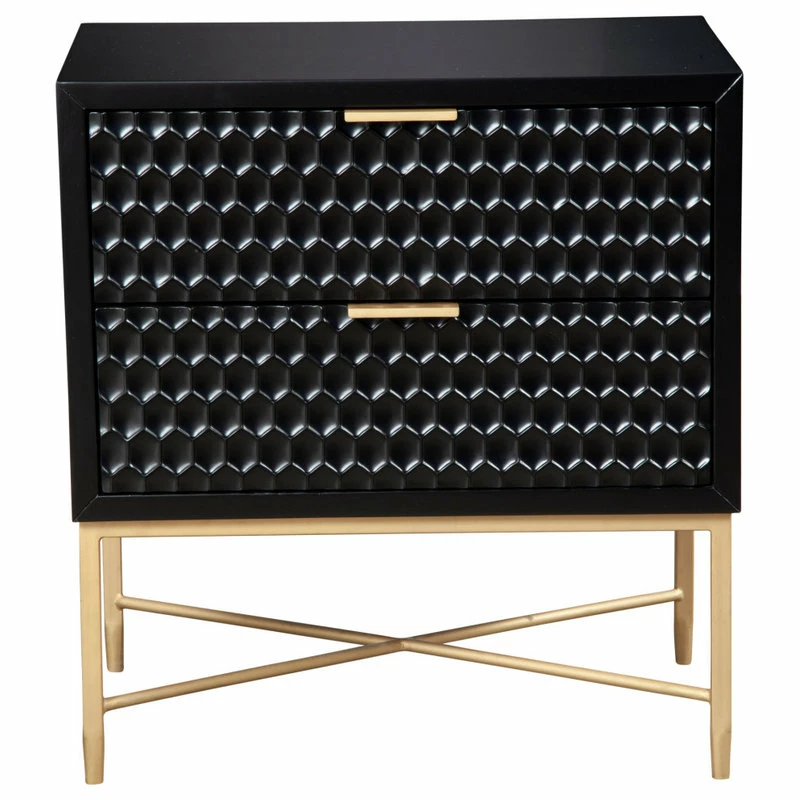 Origins By Alpine LLC Black Pearl Nightstand 1 Origins By Alpine LLC Black Pearl Nightstand