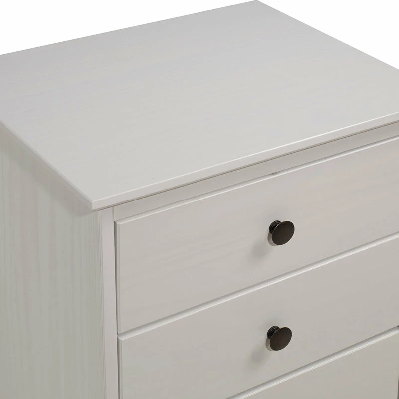 Walker Edison Classic Midcentury Modern 3-Drawer Solid Wood Nightstand, White 5 Walker Edison Classic Midcentury Modern 3-Drawer Solid Wood Nightstand, White - Image 5
